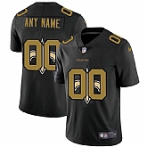 Nike New Orleans Saints Customized Men's Team Logo Dual Overlap Limited Jersey Black